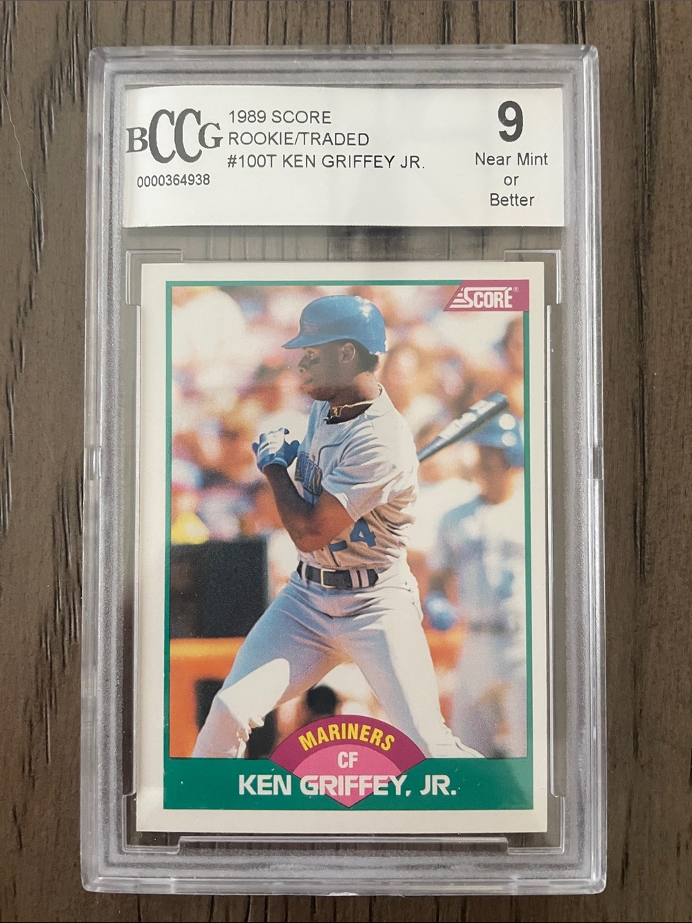 1989 Score Ken Griffey Jr. Rookie #100T Card - BCCG 9 Grade